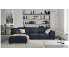 JUSTyou Einar Canapé d'angle Bleu Tissu structuré