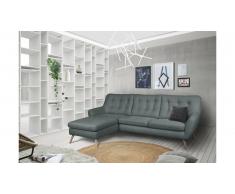 JUSTyou Genise Canapé d'angle Velours Anthracite