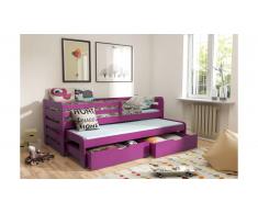 JUSTyou KOBI I Lit gigogne enfant 192x95,5x69 Violet