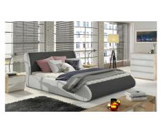 JUSTyou Tessa Lit rembourre Gris | Blanc 140x200