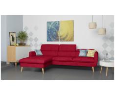 JUSTyou Nuno Canapé d'angle Rouge Velours