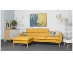 JUSTyou Nuno Canapé d'angle Jaune Velours