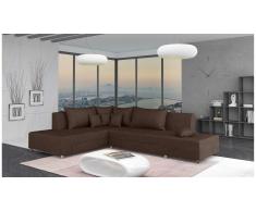 JUSTyou Livia Canapé d'angle Marron Velours