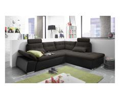 JUSTyou Missouri Canapé d'angle Noir Marron