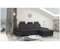 JUSTyou Carlota Canapé d'angle Gris Tissu structuré