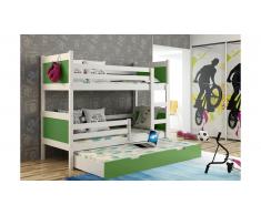 JUSTyou Leon Lit superposé Vert 80x160 cm