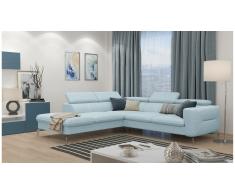 JUSTyou Diogo Canapé d'angle Bleu Velours