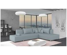 JUSTyou Livia Canapé d'angle Bleu Tissu structuré