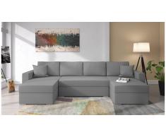 JUSTyou Savio Canape panoramique Gris Tissu structure