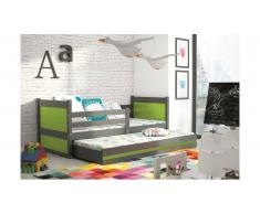 JUSTyou Lora+lit supplémentaire Lit Anthracite Vert