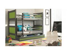 JUSTyou Lora Lit superposé Anthracite Vert