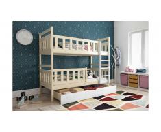 JUSTyou Tobi Lit superposé Pin Blanc 80x185 cm