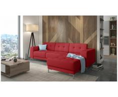 JUSTyou Tiril Canapé d'angle Rouge Cuir synthétique