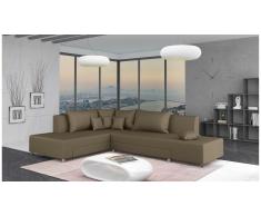 JUSTyou Livia Canapé d'angle Marron Cuir synthétique