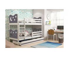 JUSTyou Ola Lit superposé Blanc Anthracite