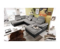 JUSTyou Mississippi Canapé d'angle Noir Argent