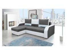JUSTyou Aris Canapé d'angle Blanc Gris Angle gauche