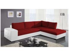 JUSTyou PARIS Canapé d'angle 212x282x88 Blanc Rouge
