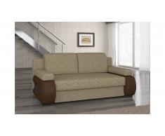 JUSTyou Laura Canapé lit sofa 100x200x89 Beige Brun