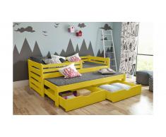 JUSTyou Olaf Lit fonctionnel Jaune 90x188 cm