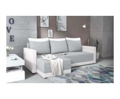 JUSTyou Tanita Canape d'angle Blanc Cuir synthetique