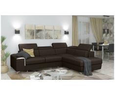 JUSTyou Caio Canapé d'angle Marron Velours