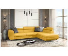 JUSTyou Corina Canapé d'angle Jaune Velours