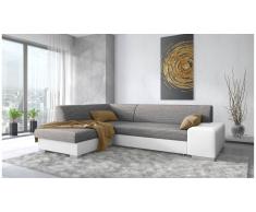 JUSTyou Panaro Canapé d'angle Gris Cuir synthetique