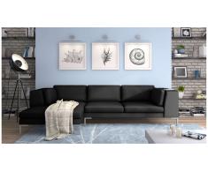 JUSTyou Remi Canapé d'angle Noir Gauche