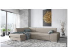 JUSTyou Panaro Canapé d'angle Beige Tissu structure