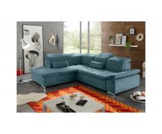 JUSTyou Carson City Canapé d'angle Bleu