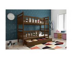 JUSTyou Tobi Lit superposé Noyer 80x185 cm