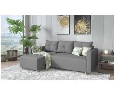 JUSTyou Livenza Canapé d'angle Gris Tissu structure