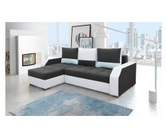 JUSTyou Aris Canapé d'angle Blanc Noir Angle gauche