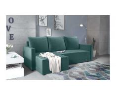 JUSTyou Tanita Canape d'angle Turquoise Velours