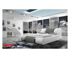 JUSTyou ATLANTIS Lit rembourré 175x239x83 Blanc Gris