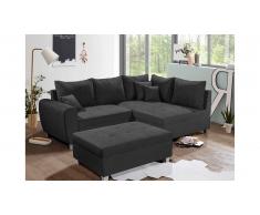 JUSTyou Des Moines Canapé d'angle Noir