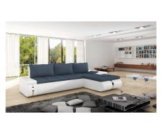 JUSTyou FADO MINI Canapé d'angle Blanc Bleu