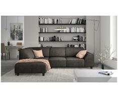 JUSTyou Einar Canapé d'angle Marron Tissu structuré