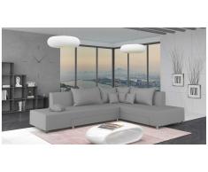 JUSTyou Livia Canapé d'angle Gris Tissu structuré