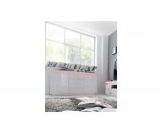 JUSTyou Anabella III Commode Blanc brillant