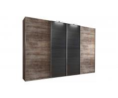 JUSTyou Telde Armoire a portes coulissantes Chene Noir