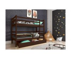 JUSTyou Nodi Lit superposé Noyer 80x185 cm