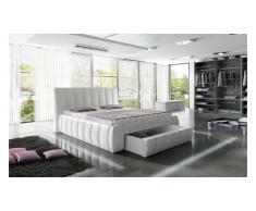JUSTyou ROMA Lit rembourré Cuir éco 214x227x120 Blanc