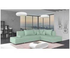 JUSTyou Livia Canapé d'angle Vert Velours