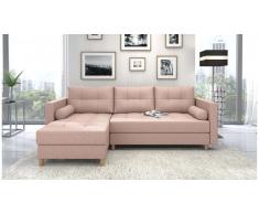 JUSTyou Nana Canape d'angle Rose Tissu structure