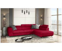JUSTyou Corina Canapé d'angle Rouge Velours