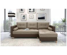 JUSTyou Nana Canape d'angle Marron Cuir synthetique