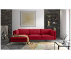 JUSTyou Siri Canapé d'angle Rouge Velours