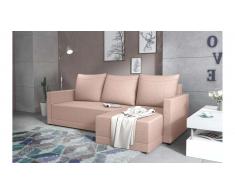 JUSTyou Tanita Canape d'angle Rose Tissu structure